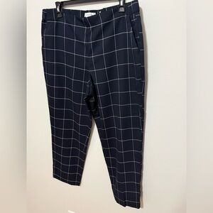 Liz Claiborne Women's Navy Windowpane Cropped Pants